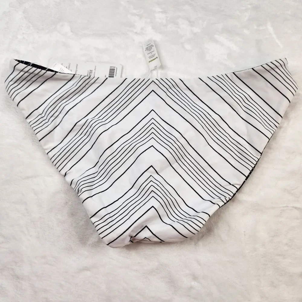 NWT Athleta Chevron Reversible Bikini Bottom Black White Sz L